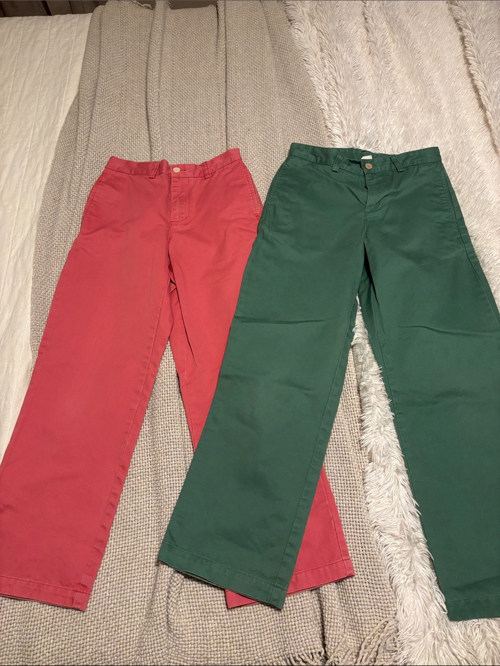 Vineyard Vines Kids Red and Green Chino Pants Pair